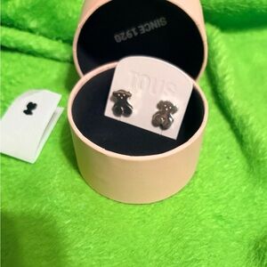 Tous Shiny Silver Bear Studs